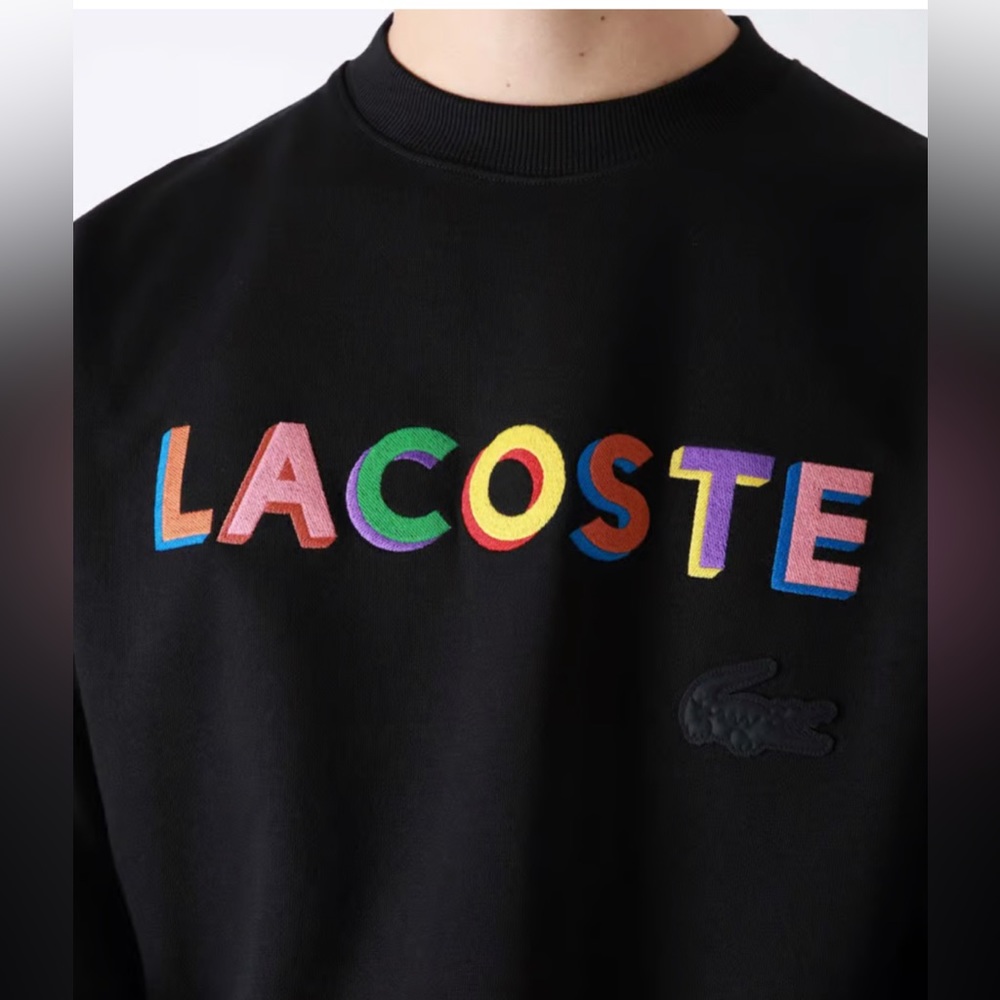 Lacoste Men's LIVE Loose Fit Embroidered Fleece Sweatshirt - Picture 2 of 5